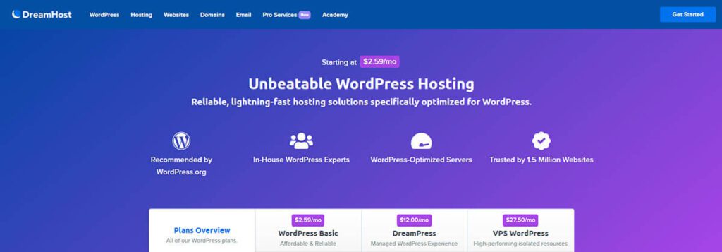 DreamHost - Web Hosting For Your Purpose Best WordPress Hosting of 2022 (Depth Review)- thebrittech.com