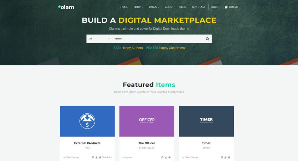 Olam - Easy Digital Downloads Marketplace WordPress Theme - thebrittech.com