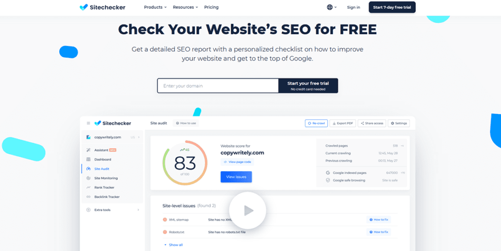 SiteChecker - Top 15 Best SEO Tools to drive Traffic, Clicks & Sales in 2022 - thebrittech.com