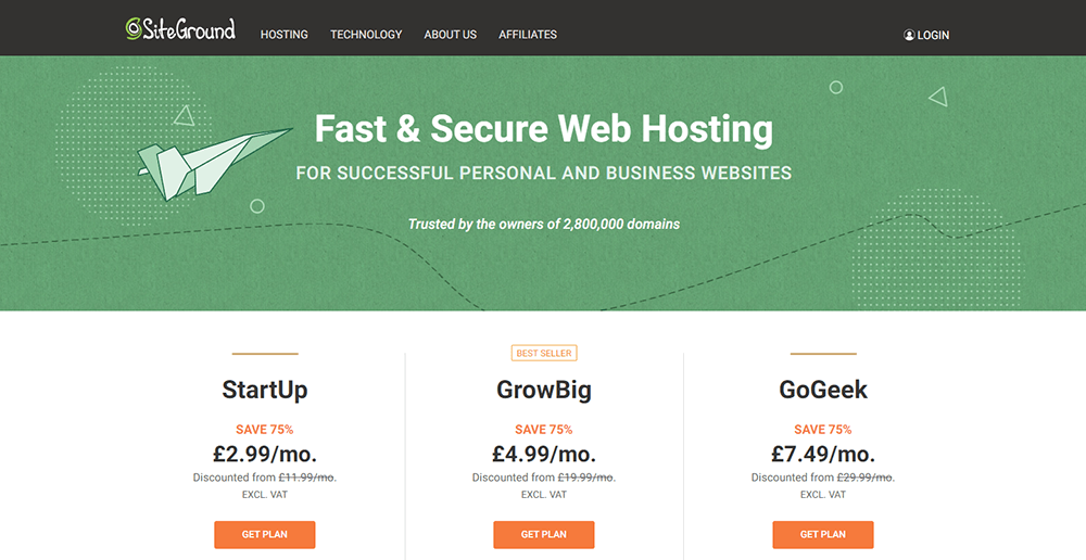 Fast & Secure Web Hosting - SiteGround Web Hosting Plans and Reviews 2022 Make Money Online Easily Earn Money 2