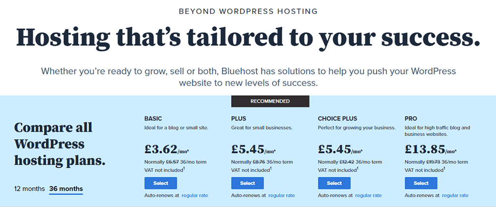 Wordpress Hosting Bluehost Web Hosting Plans Review 2022 - Make Money Online easily Earn Money