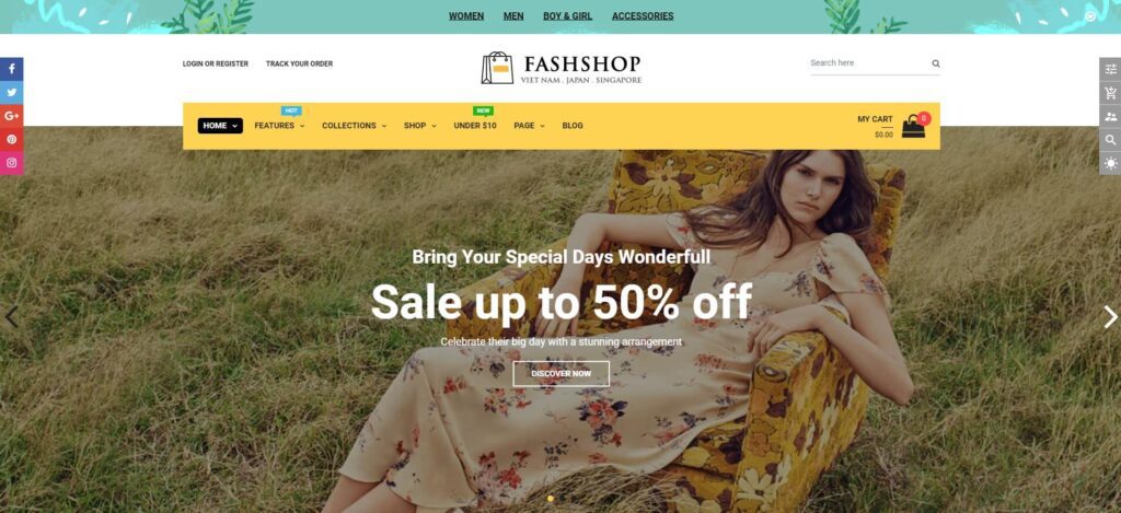 FashShop - Multipurpose Sectioned Drag & Drop Shopify Theme - Make Money Online