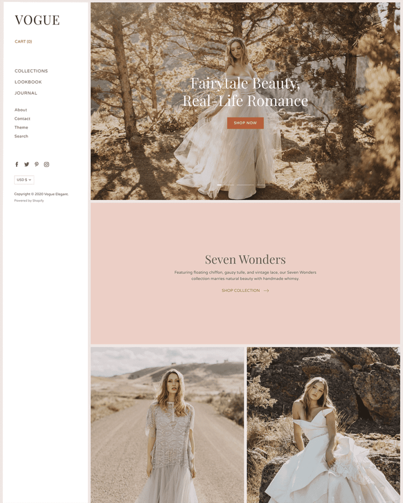 Vogue Shopify Theme-Best Shopify Themes for Blogging